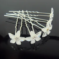 20pcs wedding bridal white flower crystal hair pins sp 662