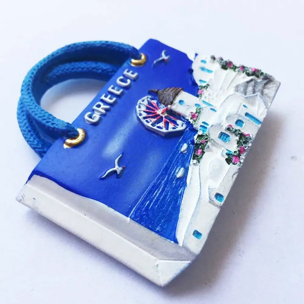 Магнитные наклейки на холодильник в греческом стиле Эгейское море Санторини