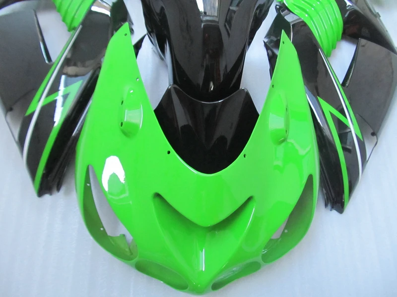 Комплект обтекателей для литья под давлением Kawasaki ZX14R 06 07 08 09 2006 2009 черно зеленый