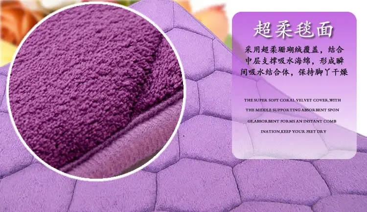 1pc Memory Foam Bath Mats Horizontal Stripes/Wave pattern/Rhombus Rug Thickening Soft Warm And Strong Absorbent Non-slip Doormat | Дом и сад