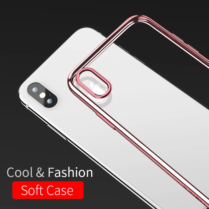 RAXFLY Bright Frame Soft Phone Cases For iPhone X Case 10 Full Edge Ultra Thin Silicone Cover Capinhas |