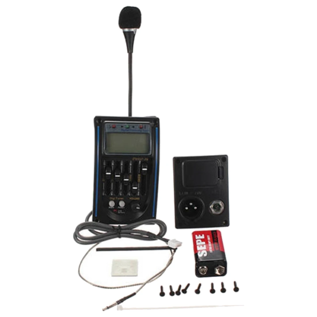 

5-полосный эквалайзер Пикап тюнер для акустической гитары с 6F22 9V батареей