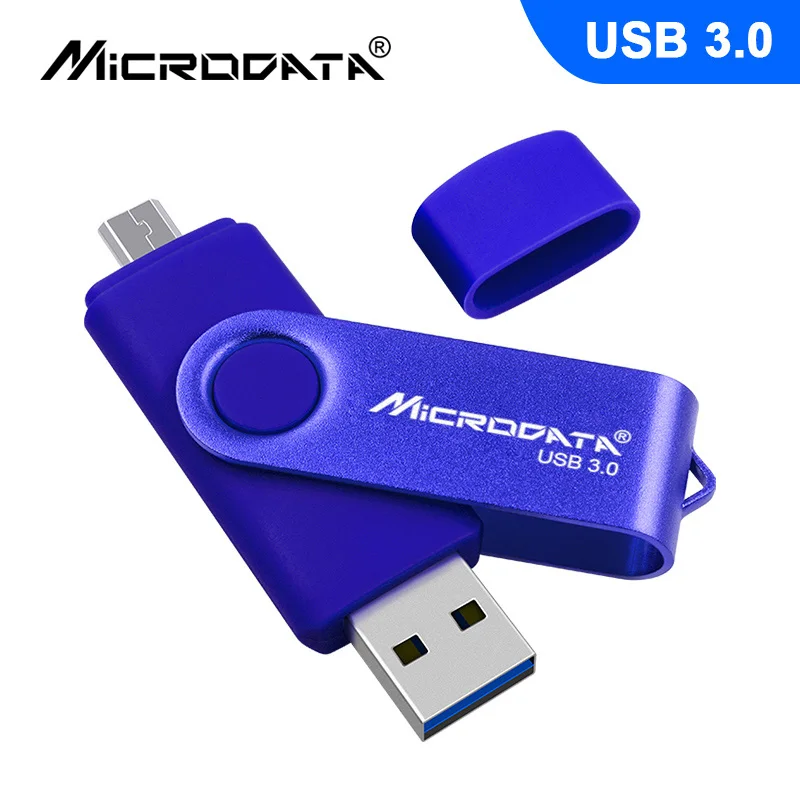 Флеш-накопитель USB 3,0 OTG флеш-накопитель для телефона на Android, высокоскоростная карта памяти, флеш-накопитель 128 ГБ, 64 ГБ, 32 ГБ, 16 ГБ, OTG USB флеш-накопители - Цвет: Синий