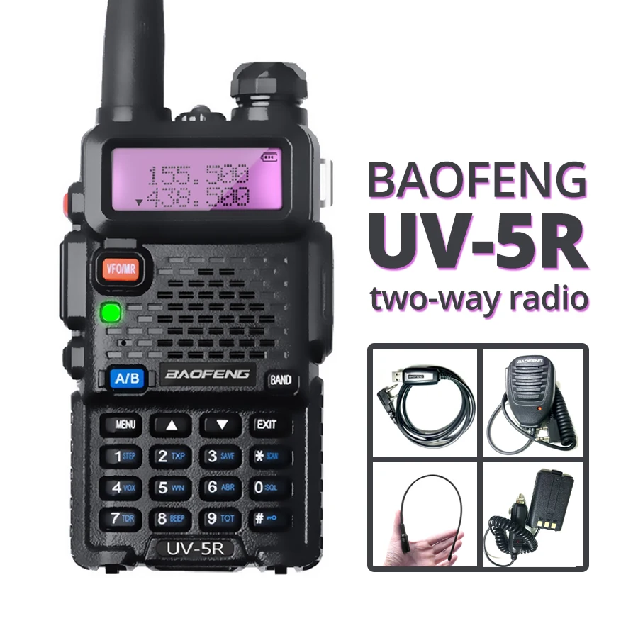Портативная рация Baofeng UV 5R Двухдиапазонная портативная CB радио UHF VHF