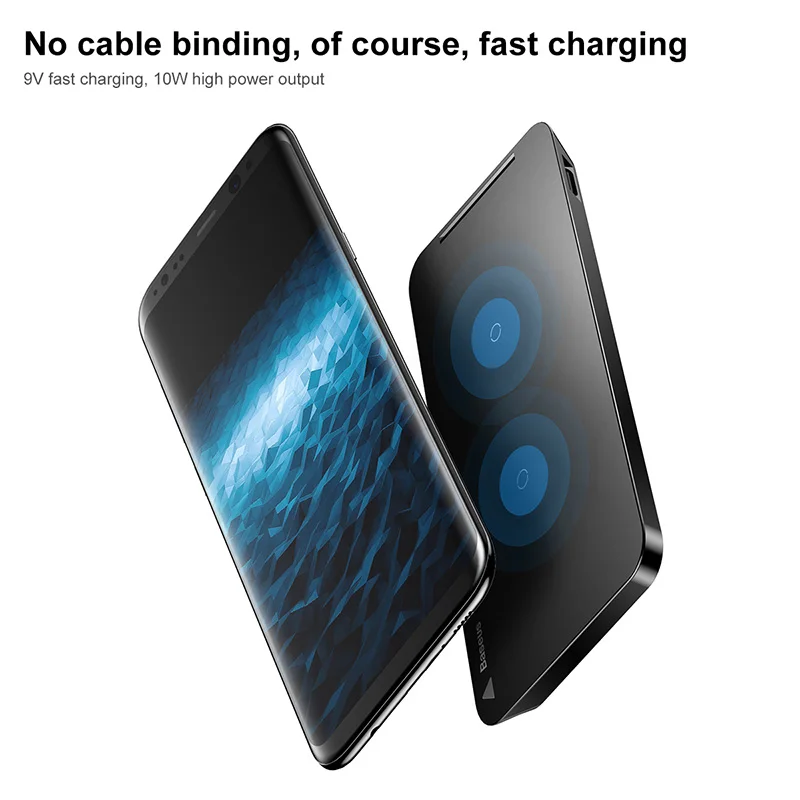 Baseus 10 Вт QI Беспроводной Зарядное устройство для iPhone Xs X 8 samsung Note9 8 S9 S8 Qi Беспроводной зарядки Зарядное устройство Подставка для док-станции