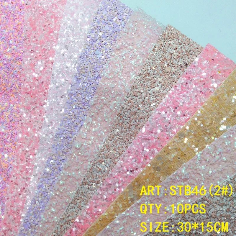 Прозрачный запас 1 комплект (10 шт.) 30X15 см Alisa Glitter Cuero Sintetico Leather для