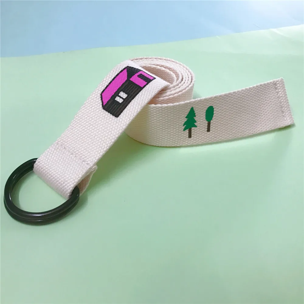 Ремни женские Ulzzang Harajuku BF мультфильм каваи холщовый ремень женские s металлический двойной пояс на пряжке студентов карамельных цветов универсальные