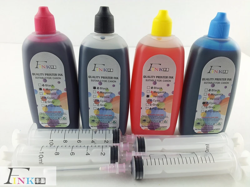 Чернила для принтеров Canon Maxify MB2330 MB2030 4 цвета фотография 100 мл с шприцами|ink cartridge