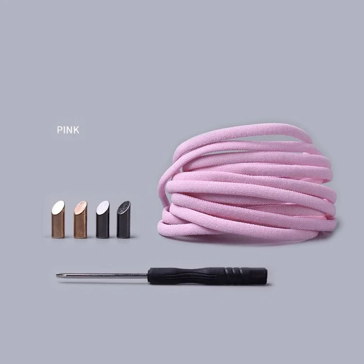 Pink 1 пара шнурков для обуви без завязок полукруглые эластичные шнурки для детей и взрослых, кроссовки для быстрой шнурки, шнурки для обуви для ленивых, 15 цветов, кружевные корзины - Цвет: Pink