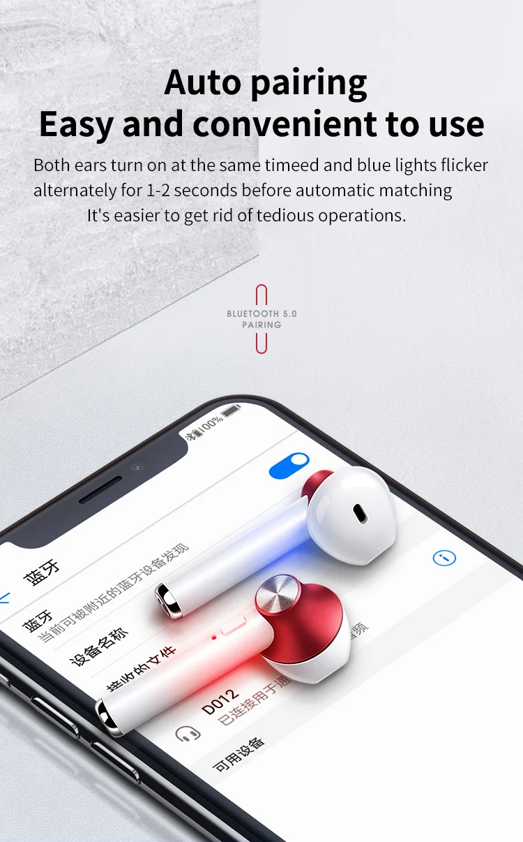 True Wireless Stereo Earphone Ear Hook Running Sport Bass Sound Portable Headset With Mic For Iphone Xiaomi Huawei Mobile Phone