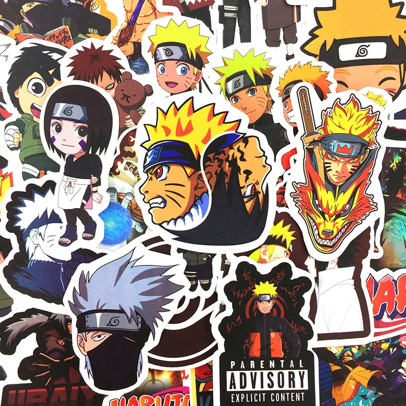 50 шт./упак. для костюмированной вечеринки по японскому аниме стикеры Naruto для катания на скейтборде мотоцикл Чемодан наклейки Ловец сети Узумаки Наруто игрушки т