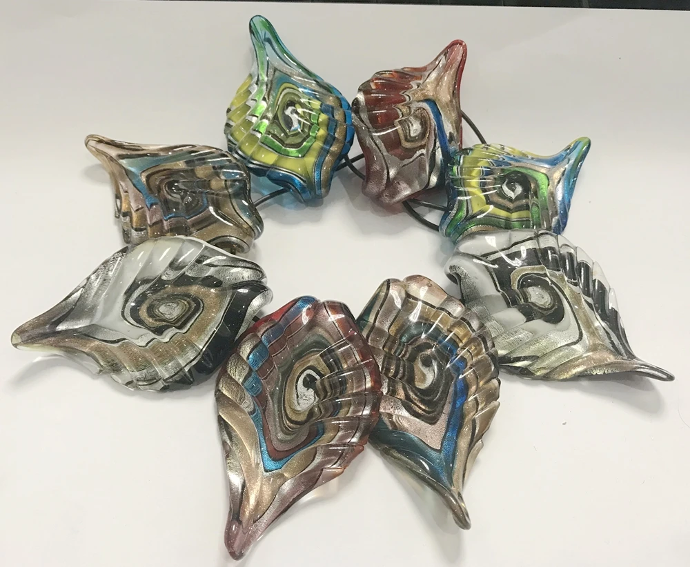 8 pcs/lot Mixed Color Unique Lampwork Murano Art Glass Charms Pendant Necklace for men womens Gif | Украшения и аксессуары