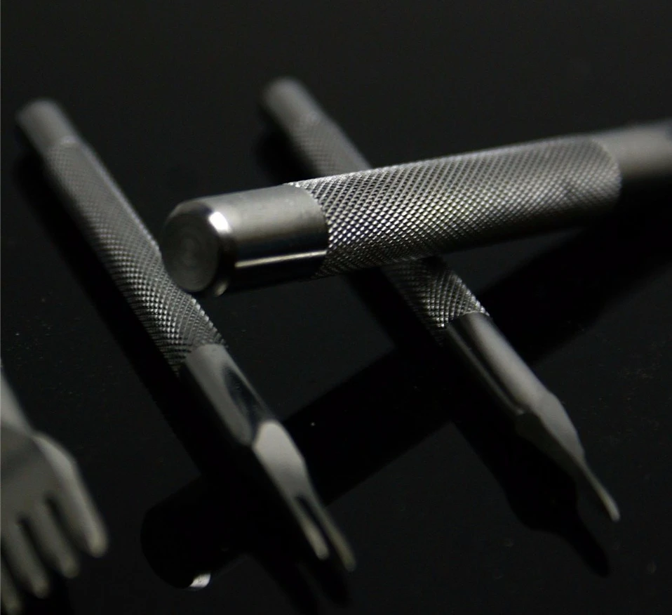 

1 2 4 6 Prong Leather Hole Punches Lacing Stitching Tool Hand-stitched Steel Leathercraft Tools 4PCS/Set