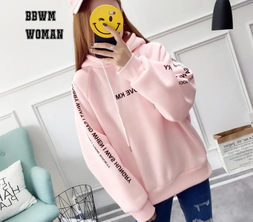 Свитер с капюшоном женская одежда на осень и зиму 2018 корейский студенческий