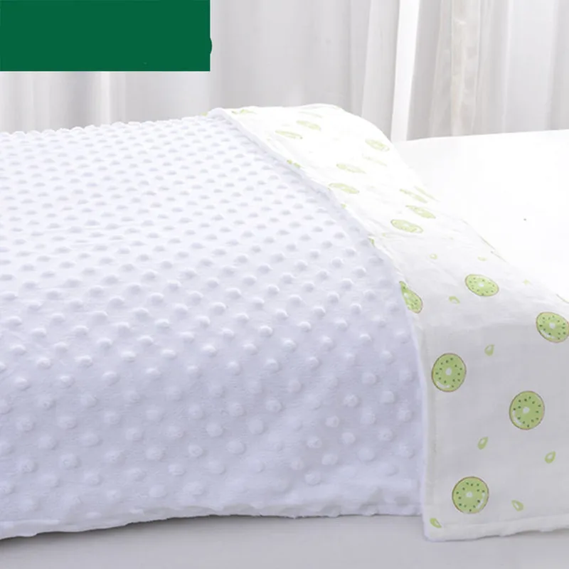 3D dot star 2 layers cotton muslin face+fleece coral minky back soft thermal toddler child baby blanket bedding quilt swaddle | Мать и