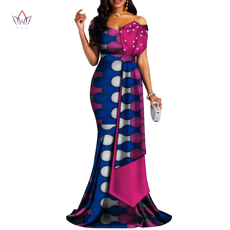 2019 африканские платья для женщин Базен Riche стиль Femme африканская одежда Леди