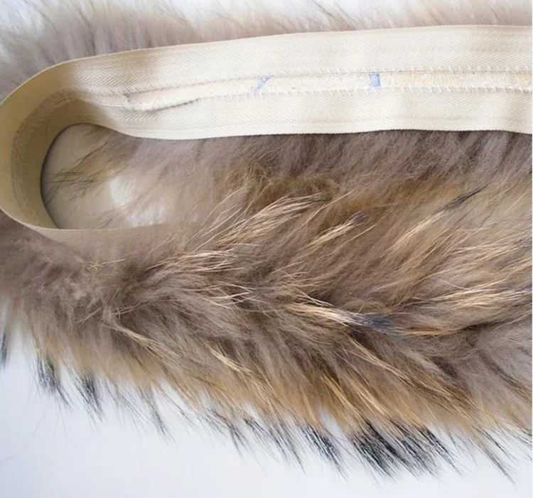 Фабричная Оптовая поставка пушистая отделка из натурального меха енота для