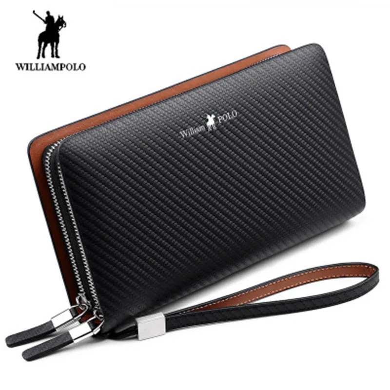 Модный мужской кошелек Williampolo Новое поступление деловой однотонный длинный