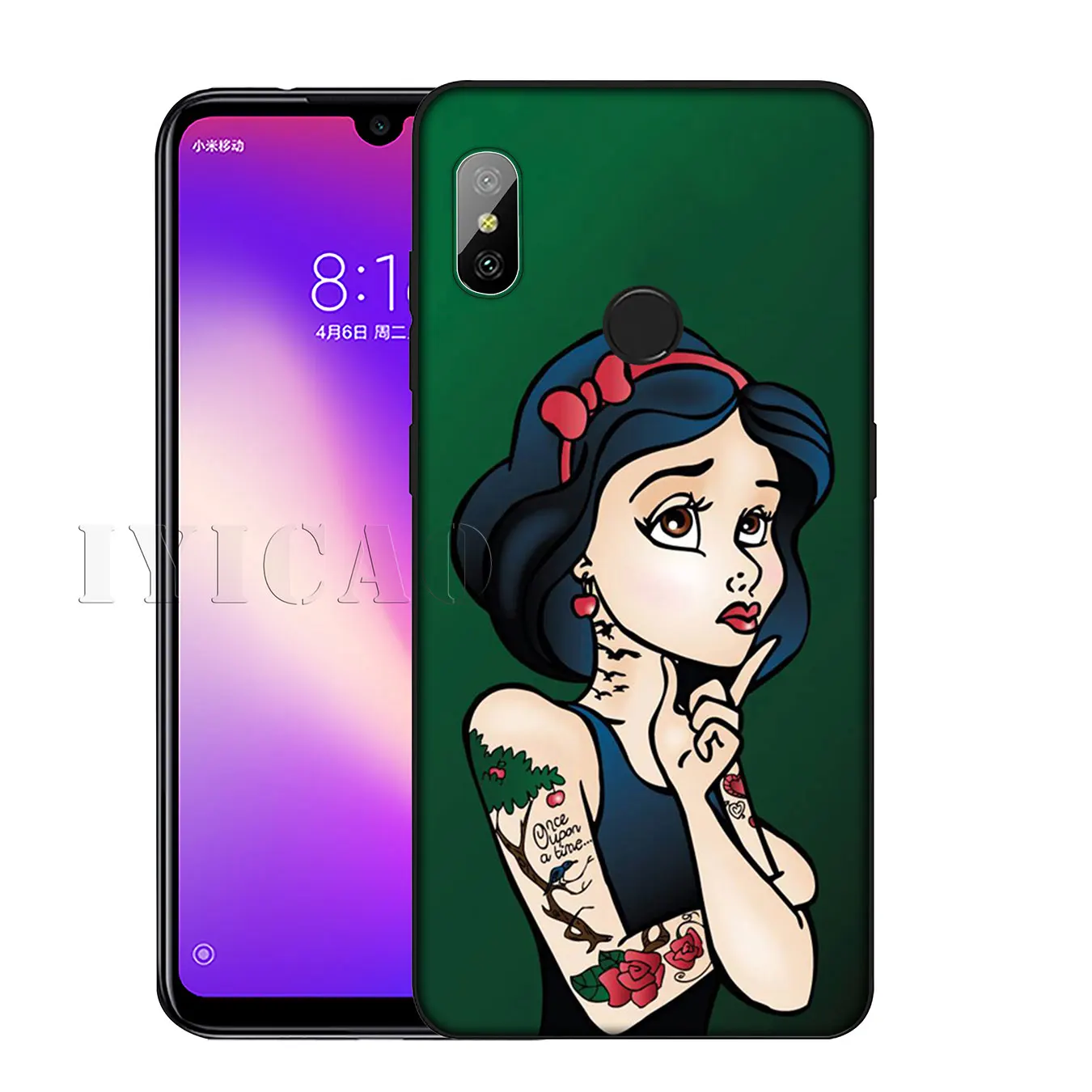 Tattooed Alice Ariel Jasmine princess cartoon Soft Case for Xiaomi Redmi K30 K20 8A 7A 6A 5A S2 GO Note 8 8T 7 5 6 Pro |