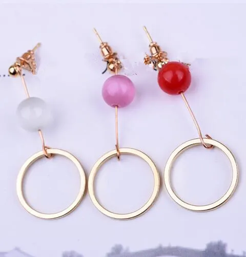 Ey1044 2019 Φ темпераментные винтажные простые золотые геометрические круглые серьги