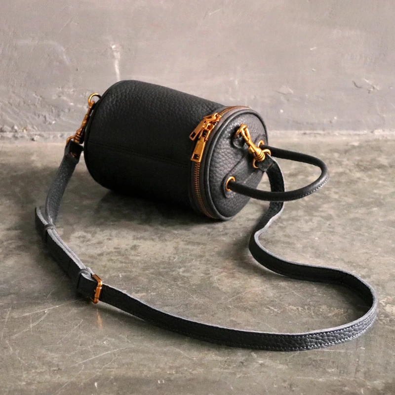 WOONAM полностью ручная работа сумка из натуральной телячьей кожи мини ведро на