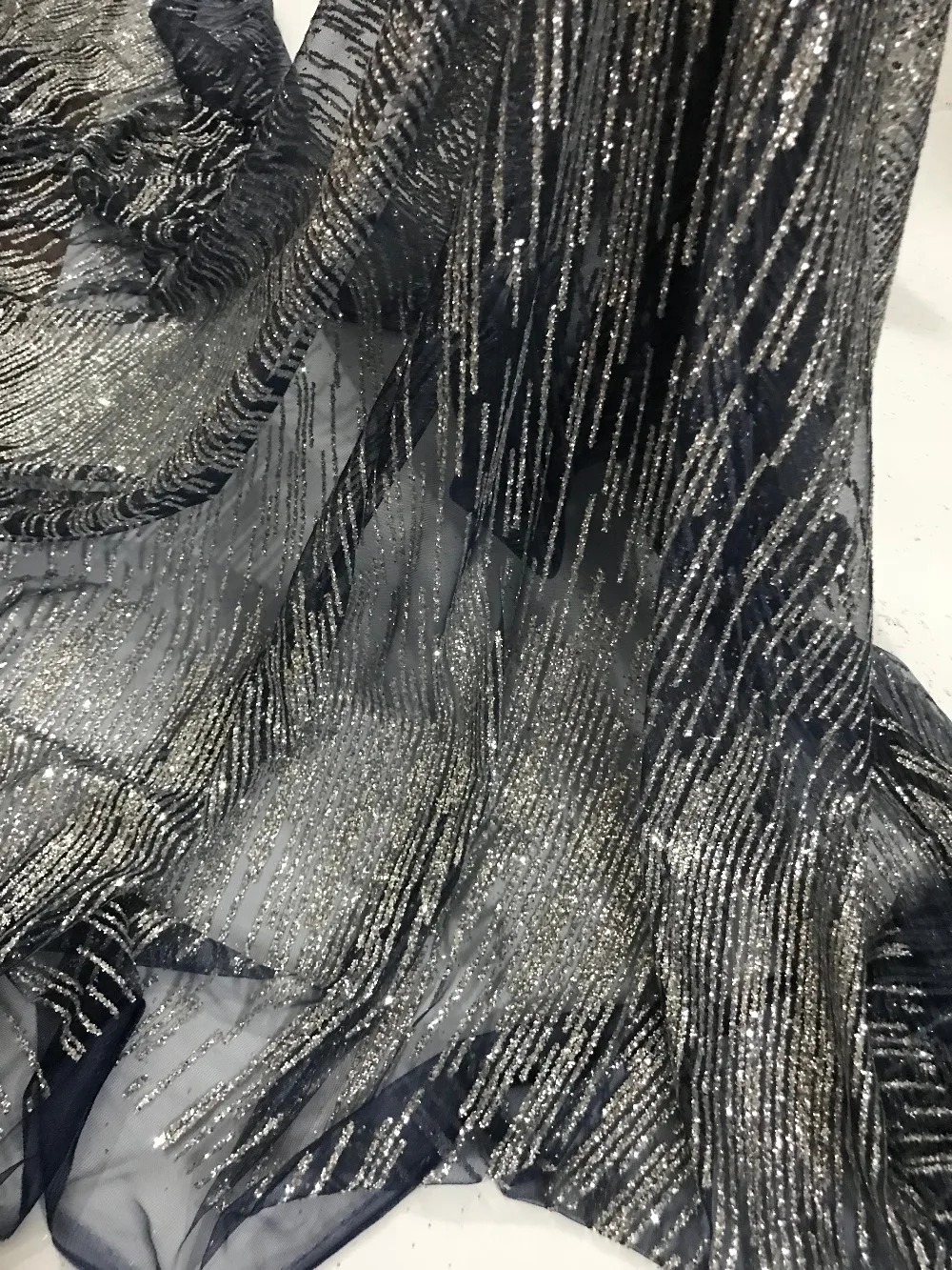

J-7250 Newest design nice pattern sparkly glued glitter sequins lace fabric african sequins tulle mesh fabric