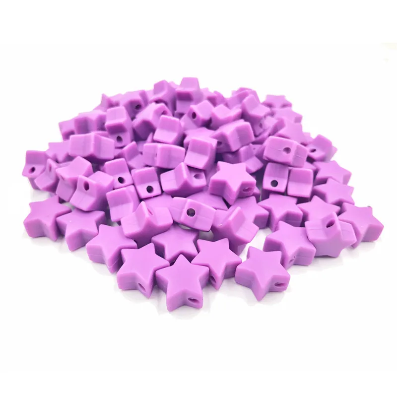 

Star Shape Silicone Beads Food Grade Teether BPA Free Ecofriendly Beads Bracelet Diy Jewelry Baby Teether 10pcs