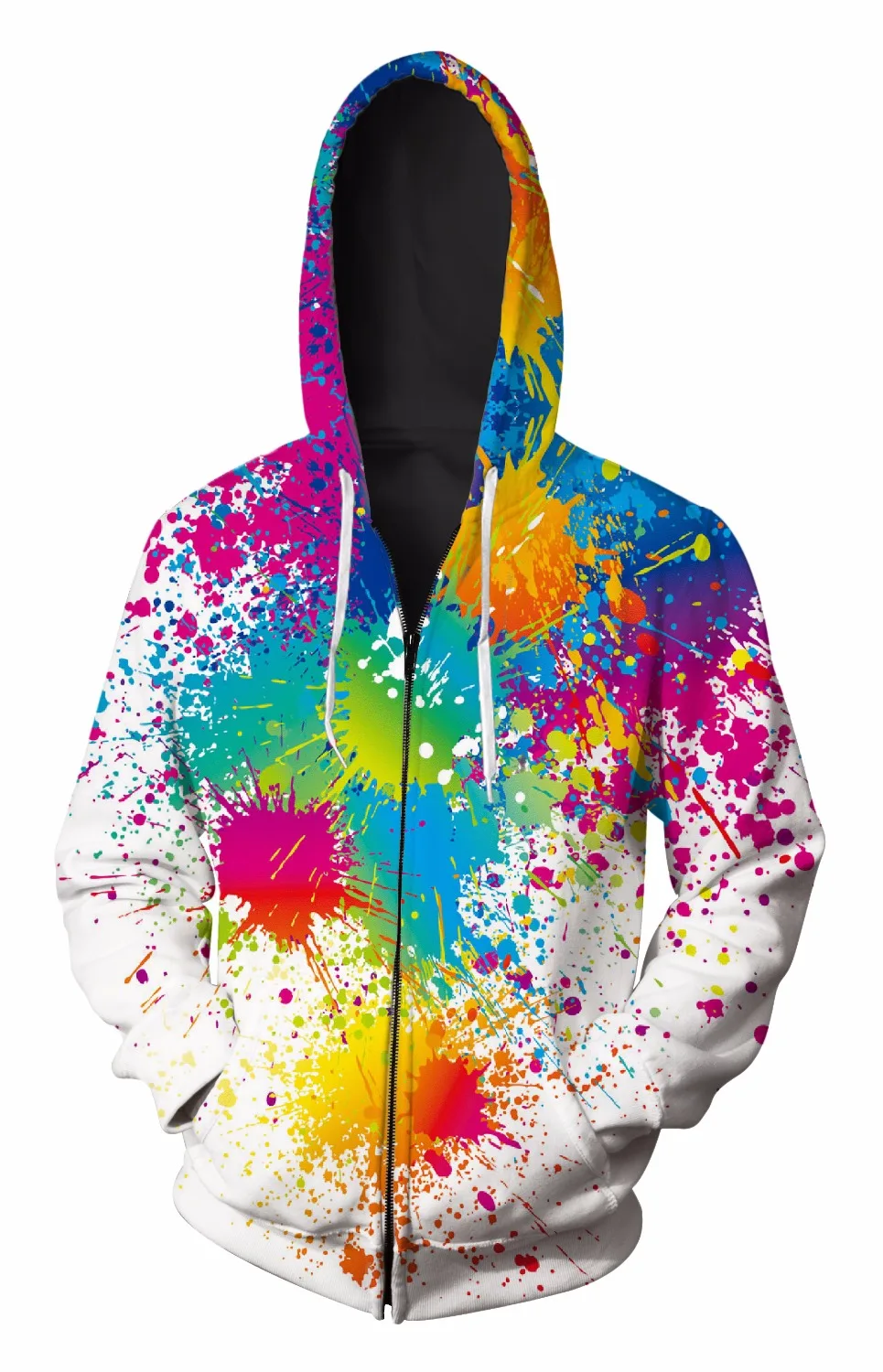 

2018 Zip-Up Hoodie 3d Print paint pattern Clothing Women Men Tops Hooded Casual Zipper Sweatshirts Outfits Coats Sweats