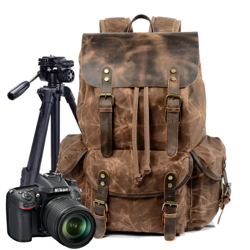 Ретро рюкзак для камеры прочная камера Сумка водонепроницаемая Feshion DSLR