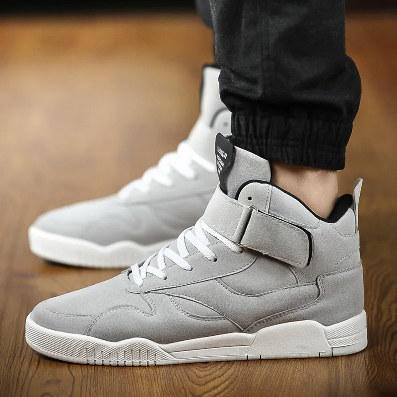New Men Shoes Trainers Leather Fashion Casual High Top Sport Walking Lace Up Ankle Boots For Red Zapatillas Hombre 20T117 | Обувь