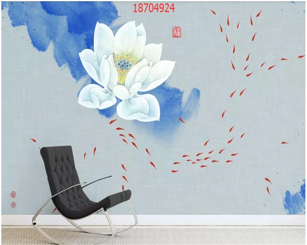 

beibehang Custom New Chinese style pen and magnolia bird bedroom background wall Yashelan hand-painted wallpaper behang