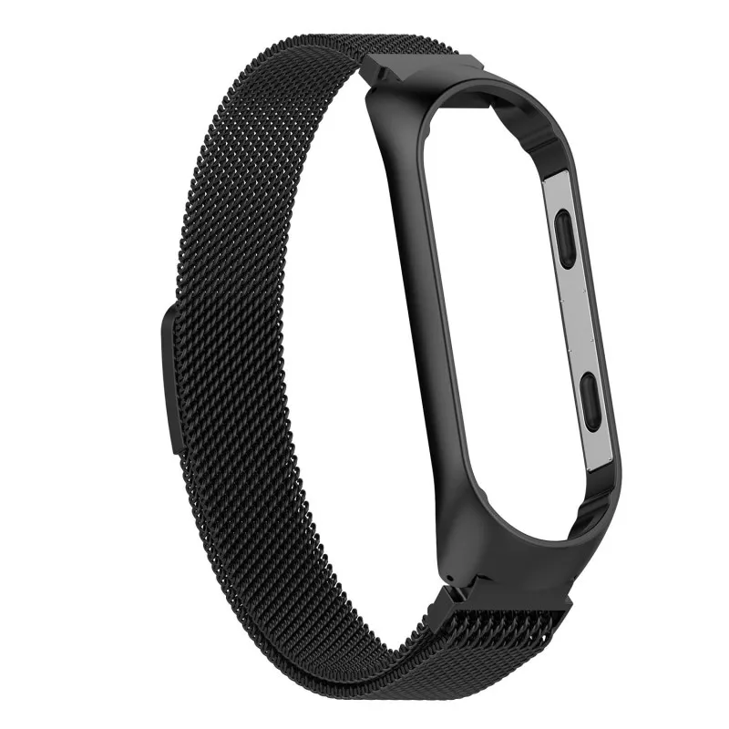 Gold Stainless Steel Strap For Xaiomi Band 3 Black Metal Milanese Miband Wristband Magnet Buckle Wearable Watchstrap Men | Электроника