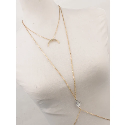 Модные женские ожерелья и бижутерия для тела сексуальные цепочки Стразы Луна