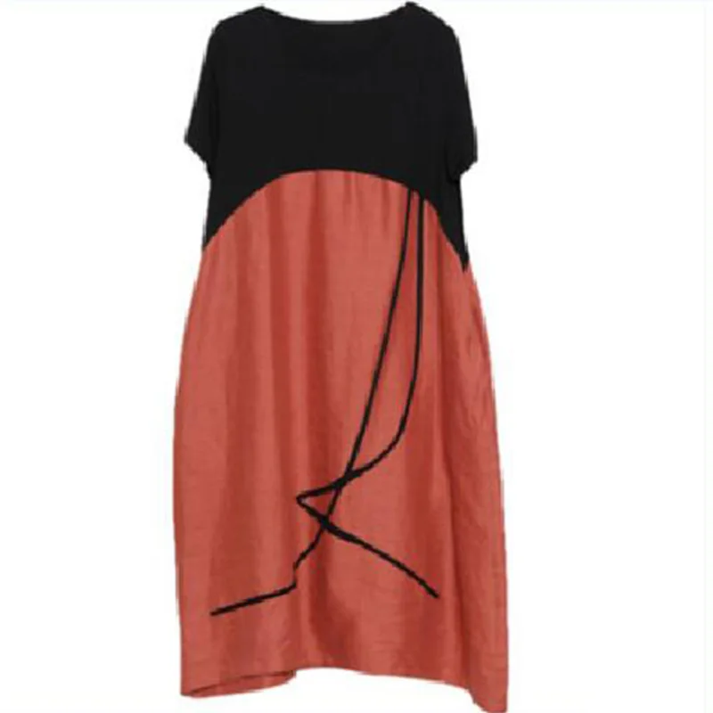 Летнее женское платье рубашка из хлопка и льна 2020 Женские однотонные