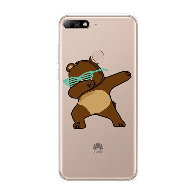 Phone Case For Huawei Y3 Y5 Y6 2017 Y7 Prime Y9 2018 2019 Cover Funny Pose Patterned Silicone II Pro |