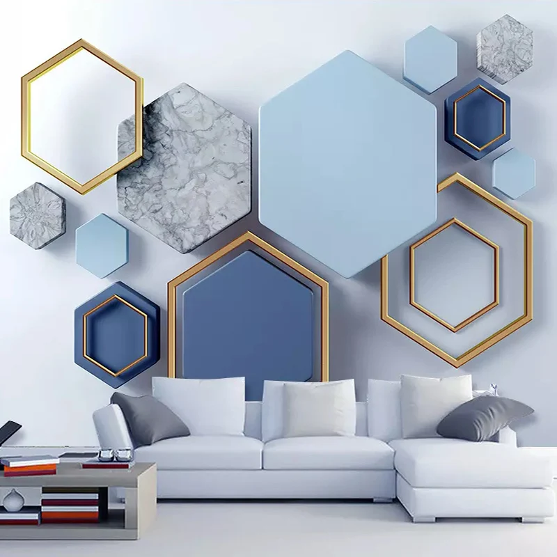 

Custom Murals Wallpaper Modern 3D Stereo Abstract Art Geometric Photo Wall Painting Living Room Bedroom Background Wall Covering