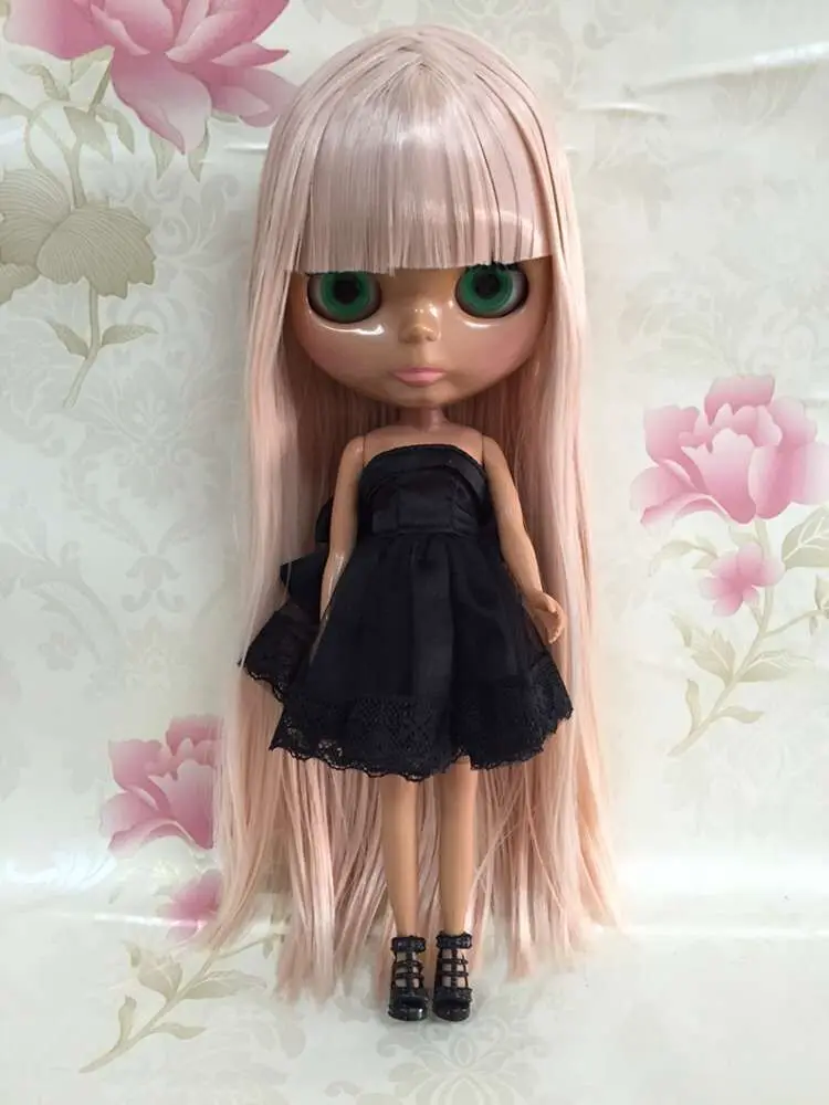 Обнаженная кукла blyth розовые волосы черная кожа фабрика кукла подходит для DIY Изменить игрушка BJD для девочек