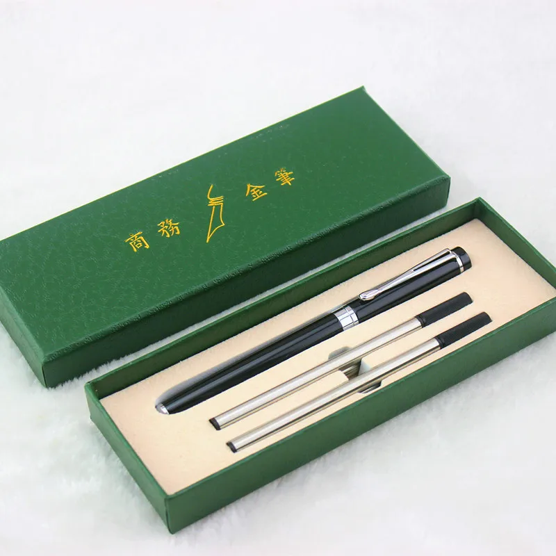Baoer черная серебряная деловая металлическая шариковая ручка средней длины