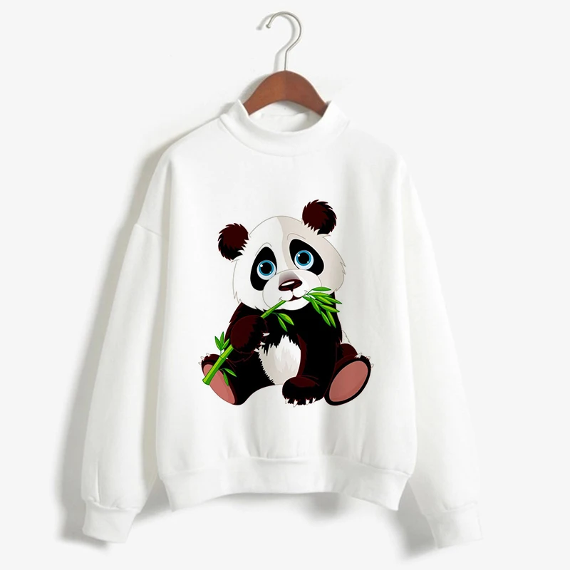 363 Повседневные Kawaii Panda Kpop толстовки Женская одежда с животным графическим принтом Harajuku с длинным рукавом Осенний пуловер Топы Футболки - Цвет: 363