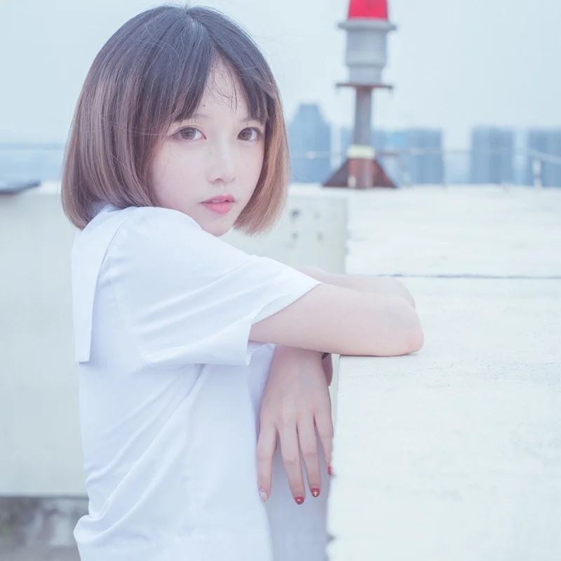 

sailor suit school uniform sets JK school uniforms for girls white shirt and lattice skirt suits student Cosplay