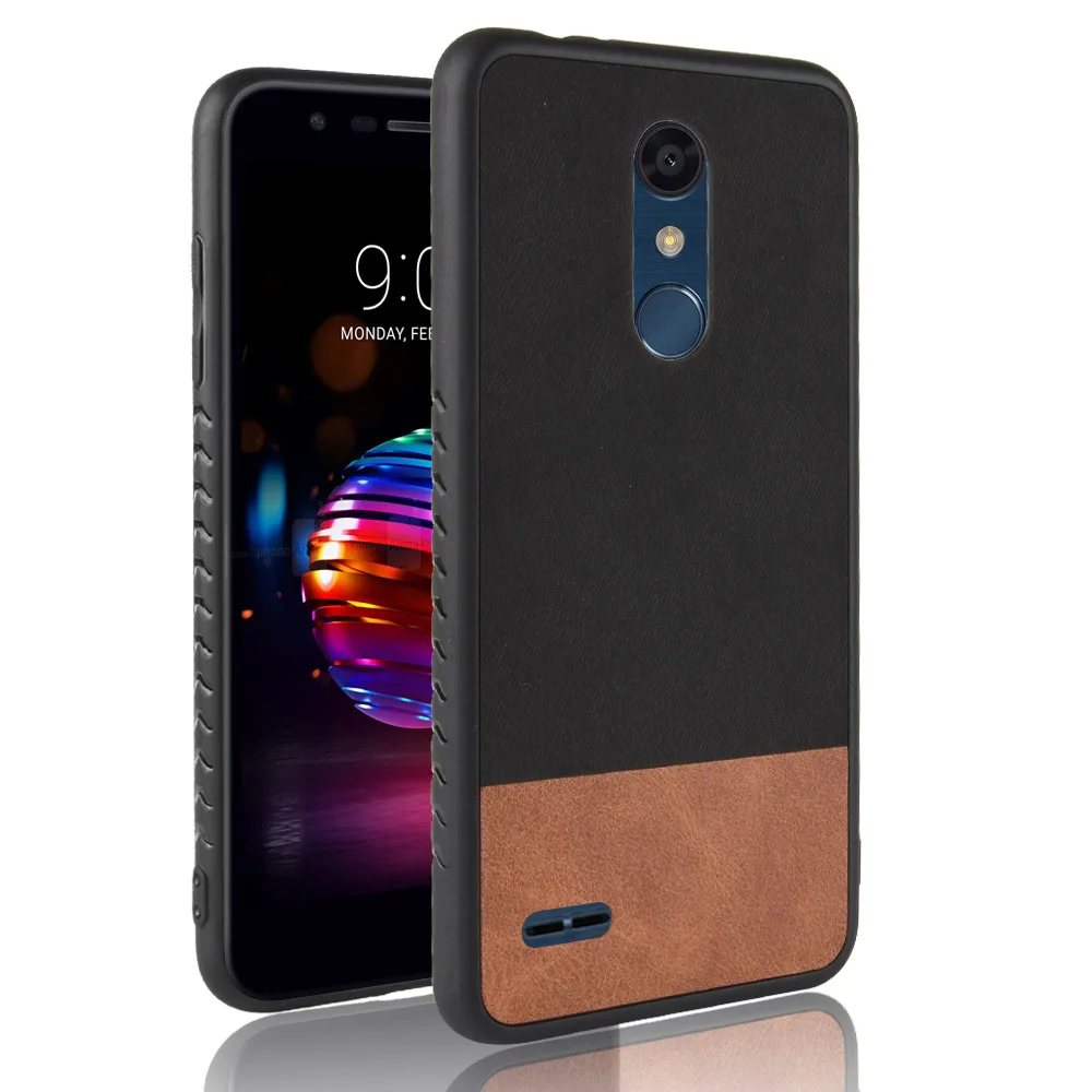 Для LG K10 2018 чехол из мягкого ТПУ + ПУ ПК прошитый контрастный | Бамперы -32953163125