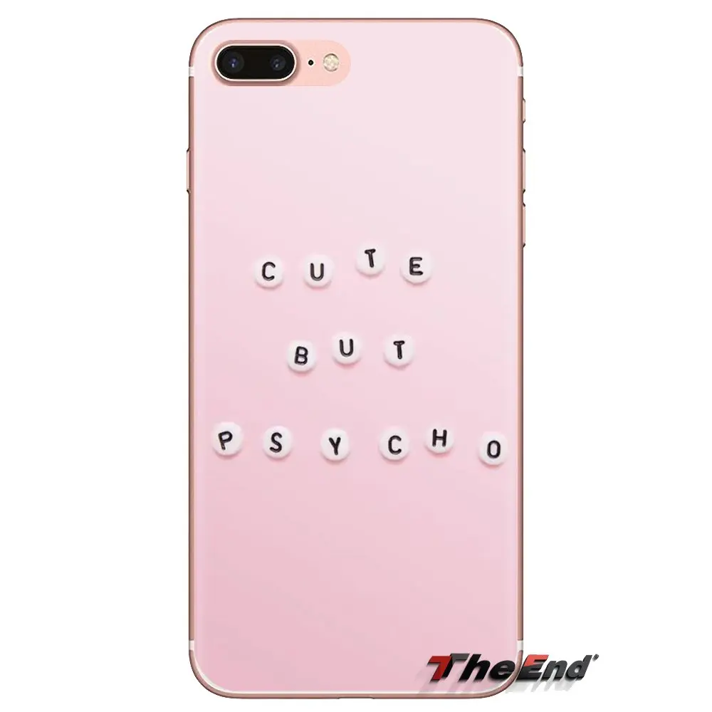 Мягкий силиконовый чехол розовый сексуальный милый но PSYCHO цитата для LG Spirit Motorola
