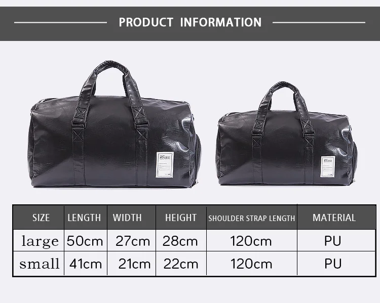 Wobag новая мода большой емкости путешествие на выходные сумка женская из искусственной кожи вещевой мешок Черная Мужская Фитнес Йога сумка