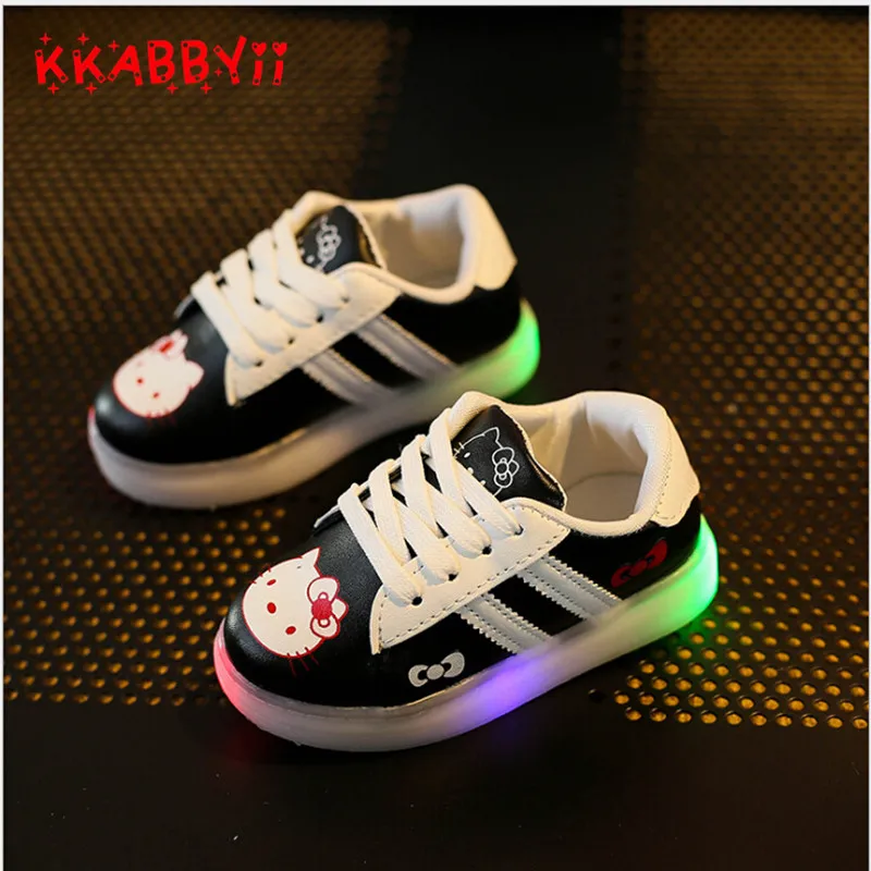 KKABBYII Children Shoes With Light LED Girls Kids Soft For Boys Sneakers Chaussure Led Enfant Glowing | Детская одежда и обувь
