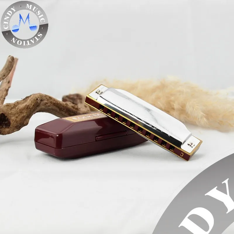 Новый Серебряный Народный мастер диатоническая Гармоника 10 отверстий Блюз (7