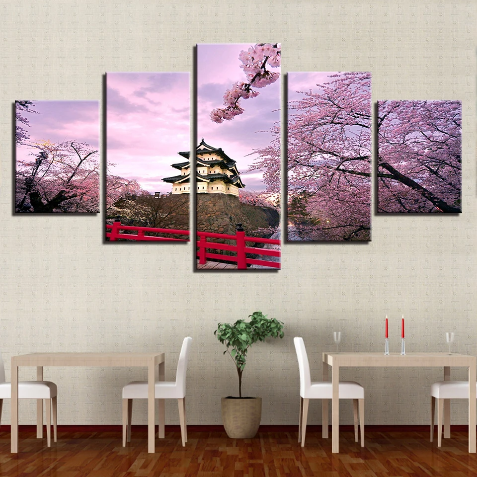 Картина рамка художественный плакат настенная Модульная картина 5 панель Hirosaki