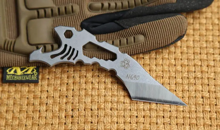 Пиранья EDC нож N690 стальной Многофункциональный маленький прямой нож для верховой езды, инструменты для защиты, небольшой резак для лап
