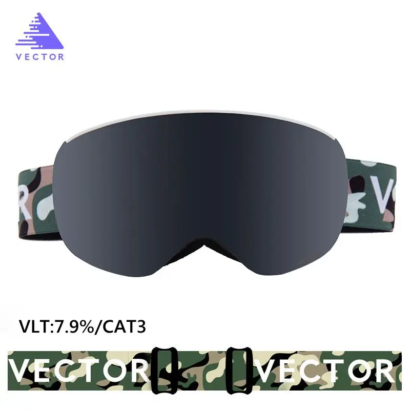 Frame Camouflage Детские магнитные лыжные очки большие сферические для детей двухслойные UV400 лыжные очки зимние для девочек и мальчиков сноуборд очки - Цвет: Frame Camouflage