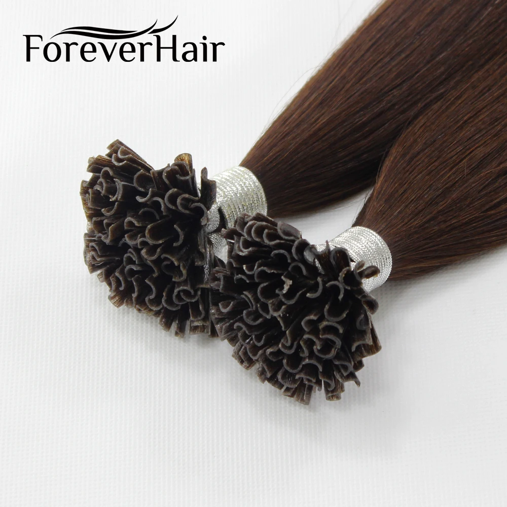FOREVER HAIR 0 8 г/локон 18 &quotRemy Nail U Tip Prebond Кератин клей человеческие волосы для
