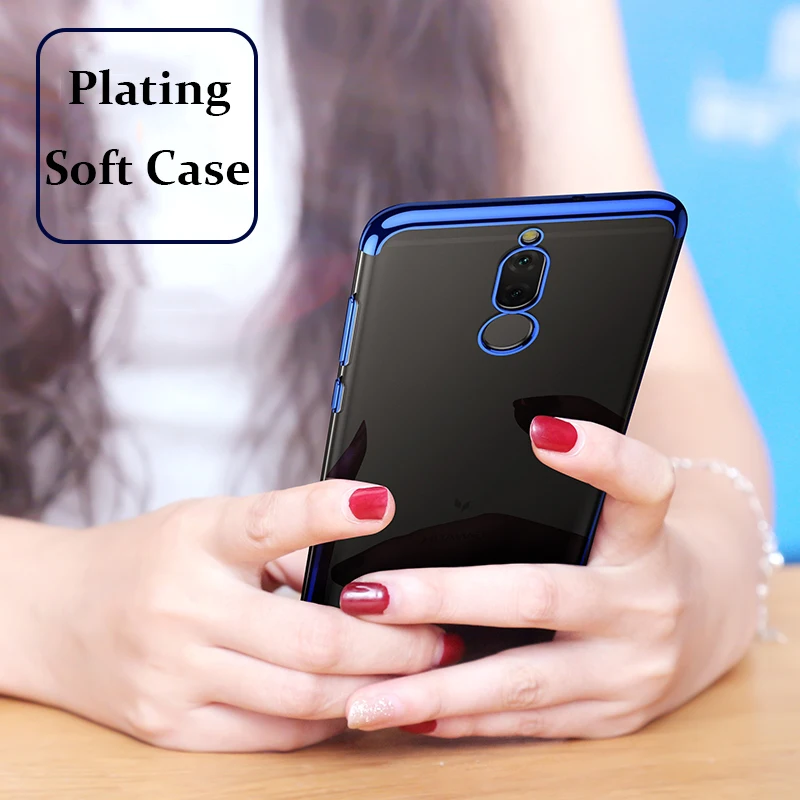 MAKAVO для Huawei Mate 10 Lite чехол 3D Лазерное покрытие роскошный ТПУ Мягкий Прозрачный Huawe